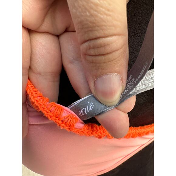 EUC Aerie 2-Piece Halter Hi-Rise Swimsuit - Size Small Tropical - Floral - Pink - Picture 5 of 11